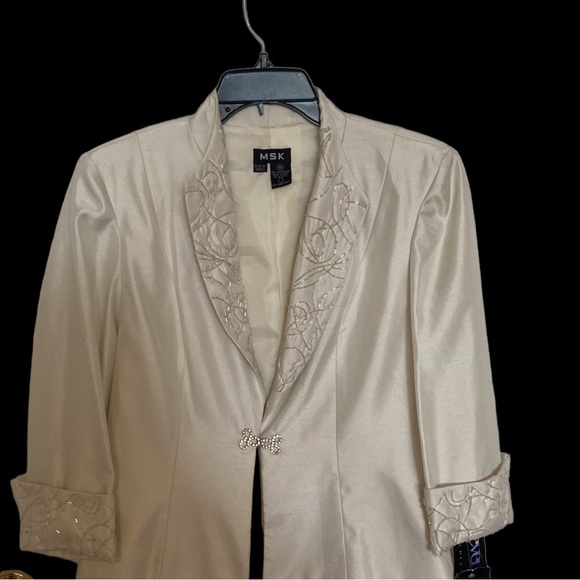 MSK Formal 2 Piece Dress with Matching Jacket 10 Ivory - Picture 6 of 9